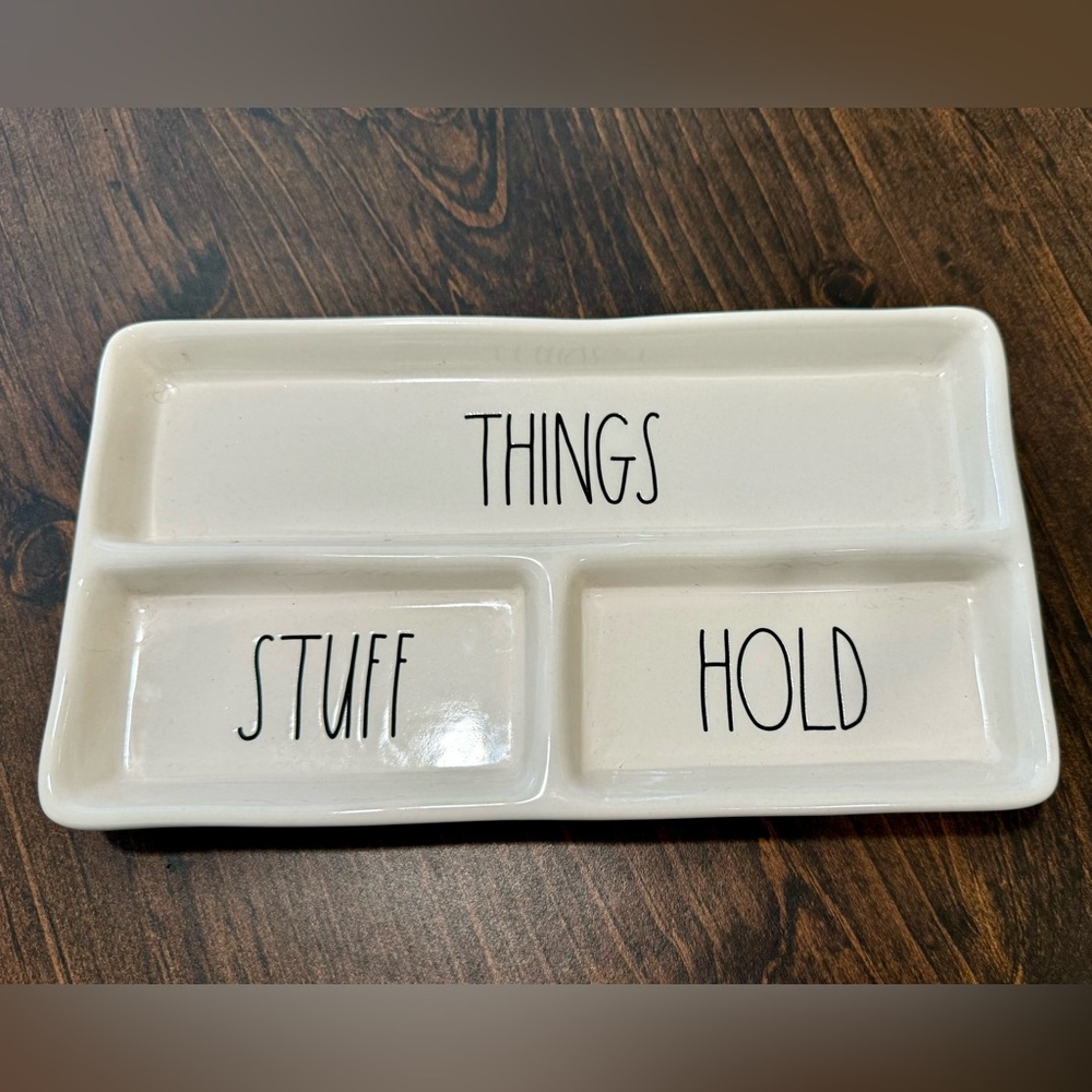 Rae Dunn trinket holder, Things Stuff Hold organizers